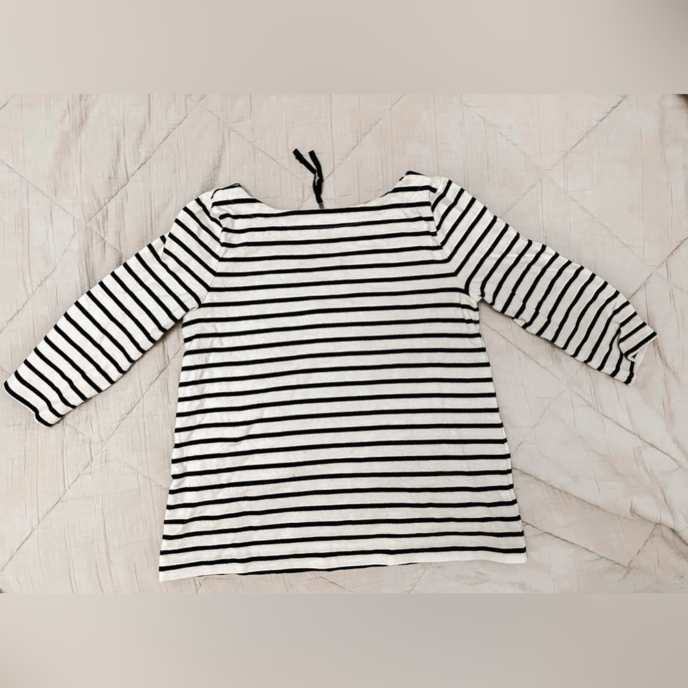 Ann Taylor LOFT stripe top w/ zipper, size SP.
